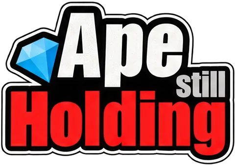 Ape holding big — a $SQUEEZE sticker