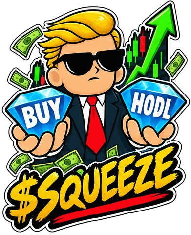 Badge buy hodl — the $SQUEEZE mascot