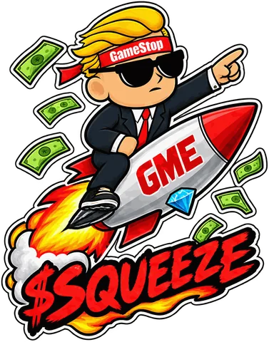 Badge rocket — the $SQUEEZE mascot