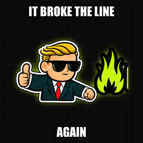 Broke the line — a $SQUEEZE meme
