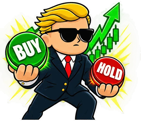 Buy hold buttons — the $SQUEEZE mascot