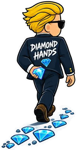 Diamond hands walk — the $SQUEEZE mascot
