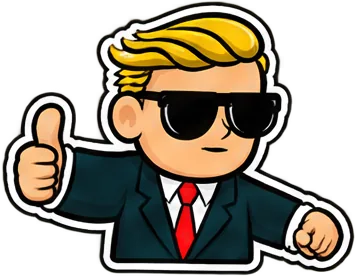 Mascot thumbs — a $SQUEEZE sticker