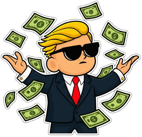 Money rain — the $SQUEEZE mascot
