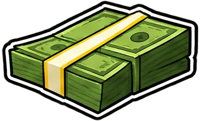 Money stack — a $SQUEEZE sticker